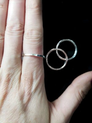 Hammered Fine Silver Stacking Band