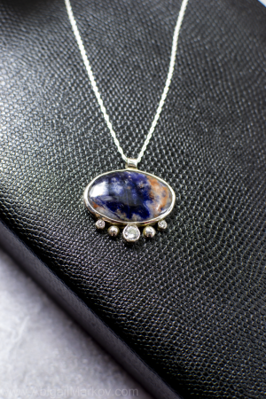 Sodalite & Sterling Oval Pendant