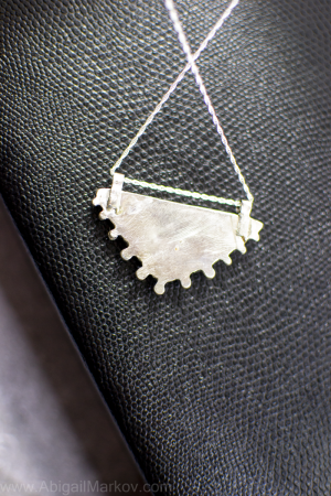 Gary Green Jasper & Sterling Triangle Pendant