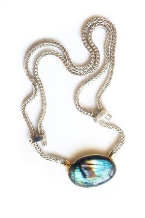 Labradorite & Etruscan Chain Adjustable Necklace