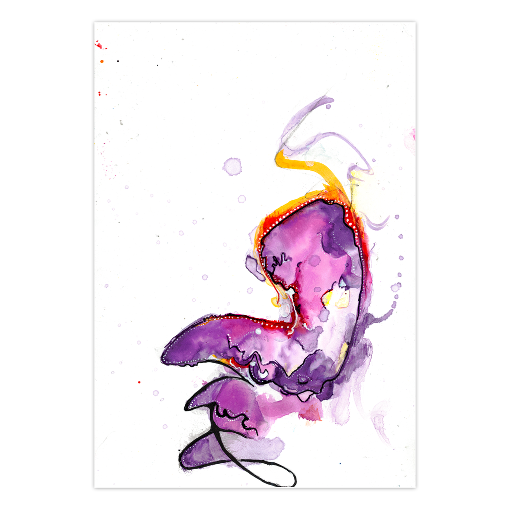 Folded Cards: Meditation Painting January 14th, 2023 - Jellyfish