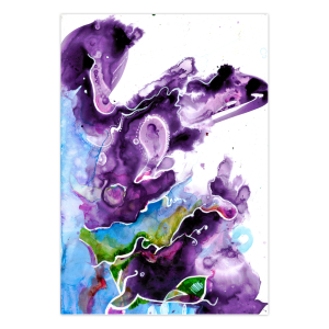 Folded Cards: Meditation Painting 2022 – Purple Leaves