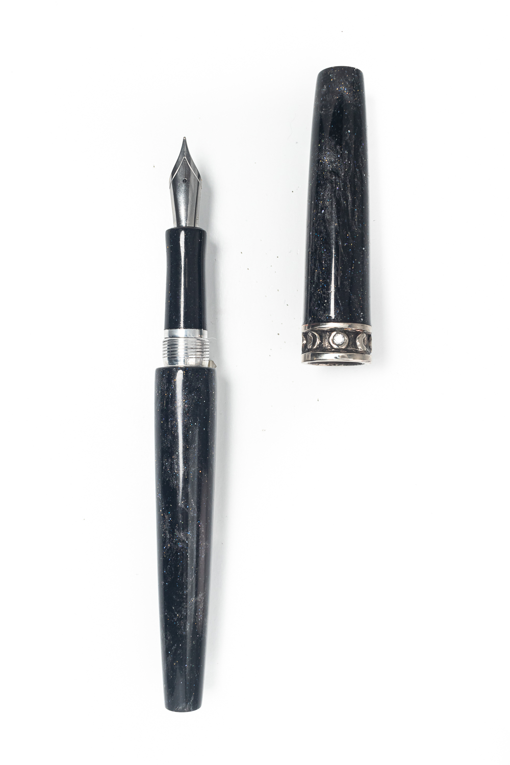 The Banded Moon Phases Bebe Fountain Pen in Dark Sky