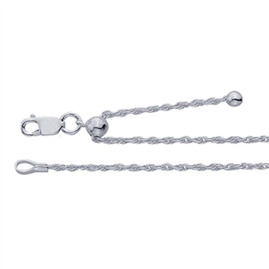 Adjustable Sterling Silver Rope Chain